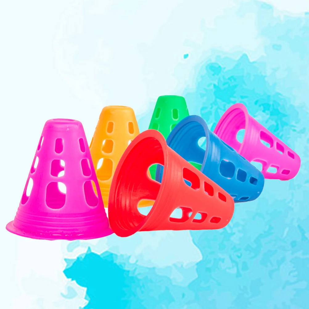 

10pcs Plastic Training Cones For Soccer Football Roller Skating Sports Practice Resistant Block Cones Kids Physical Aid