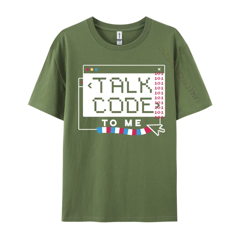 Talk Code to Me Funny Computer Programmer IT Coding Casual Designer Men T-shirts All Cotton Tops Shirt Casual Clothing