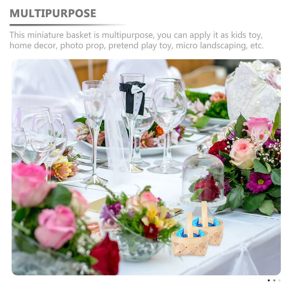 홈 데코, 역할 놀이, 미니어처 조경, 사진 촬영, 웨딩 장식용 미니 바구니 12개
