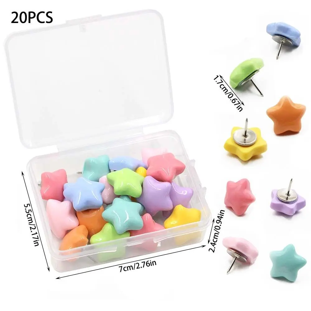 20/50 Pz FAI DA TE Pentagramma Puntine Macaron Creativo Puntine Da Polso Multifunzionale 3D A Forma di Stella Puntine Per Ufficio Rilegatura forniture