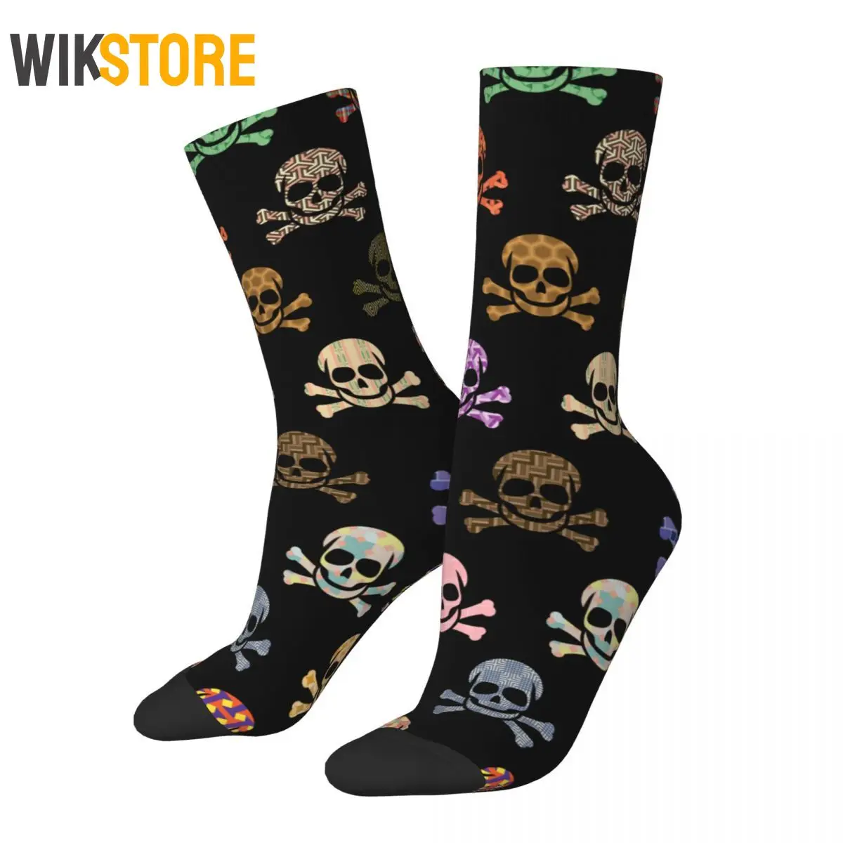 

Autumn Winter Crazy Design Men's Women's Colorful Skull & Crossbones Socks Non-slip Football Socks Breathable Sock