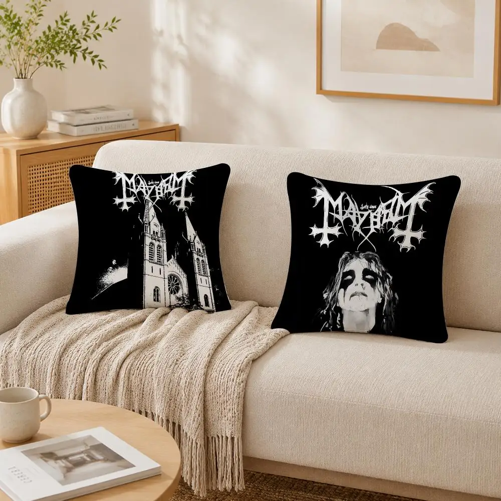 Rock Band M-mayhem Cushion Cover Plush Decorative Pillow Case With Hidden Zipper Cutecore Room Decor For Home