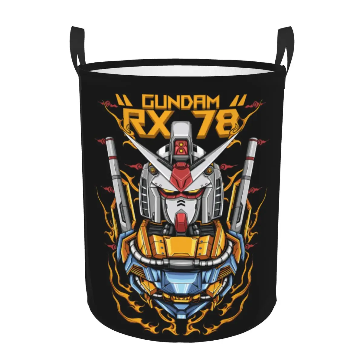 Cesto de Roupa Dobrável Personalizado Gundam Anime RX78-2 Robô Desenho Animado Brinquedo Cesto de Roupa Suja Caixa de Armazenamento