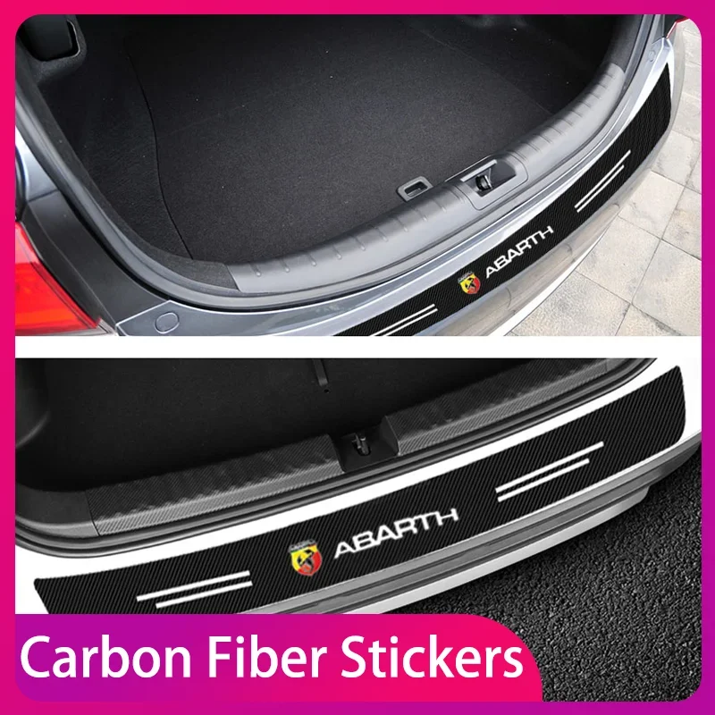 

Car Rear Bumper Load Edge Carbon fiber film Protector Stickers For Abbas Abarth Punto 124/125/500 Stilo Ducato Car Accessories