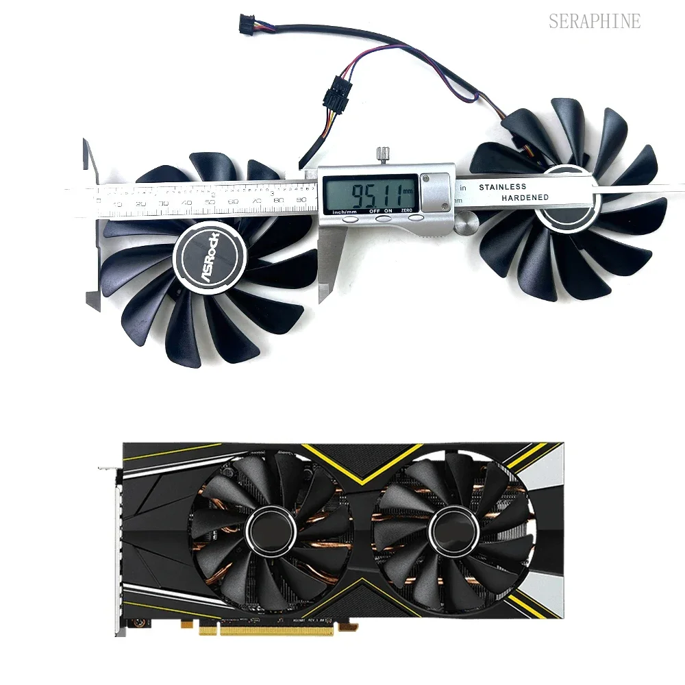 Cooling Fan 95MM 4PIN CF1010U12S FDC10U12S9-C for ASRock Radeon RX 5700 5700XT Challenger D OC Card Graphics Fan