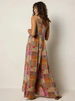 Plus Size Women's Jumpsuit, Wide Strap Square Neck Printed Casual Street Fashion Loose Wide Leg Jumpsuit - Image 2