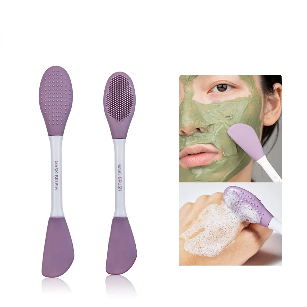 2 In1 Silicone Facial Cleansing & Mask Brush Facial Skin Care Scrub Exfoliator Scrub Pore Blackhead Deep Cleaning Tools