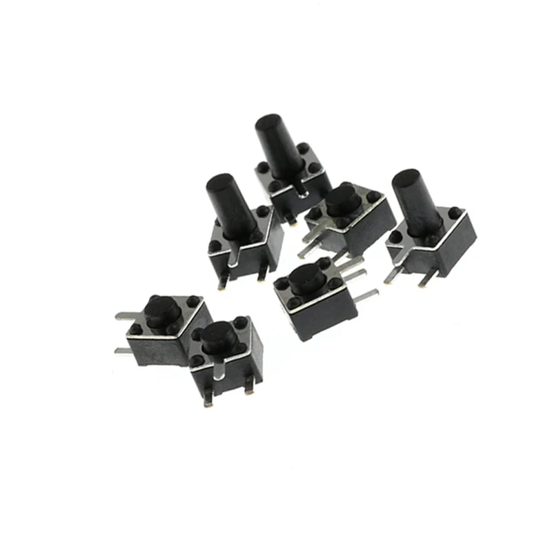 50PCS/LOT  3PIN Micro Switch 4.5*4.5mm Momentary Tact Switch Push Button Switch For TV/Home Use Button 4.5*4.5*3.8 4.3 5 6 7 8 M