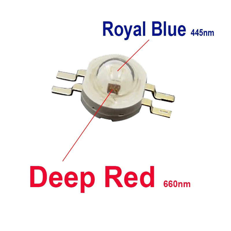 2X3W 700mA 2X1W 350mA Double Color LED Red and Blue 660nm and 445nm LED Grow Light Light-Emitting Diode