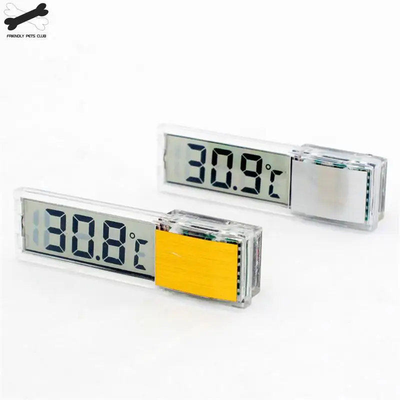 Digital Electronic Aquarium Thermometer, Plastic, Metal, 3D, Fish Tank Temp Meter, Gold, Silver, New Arrival