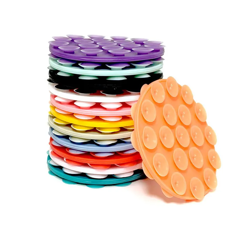 กาวฟรีที่ถอดออกได้วงกลมซิลิโคนสองด้านดูดคัพเคสโทรศัพท์ Strong กลับสติกเกอร์ผนัง Anti SLIP การถ่ายภาพ