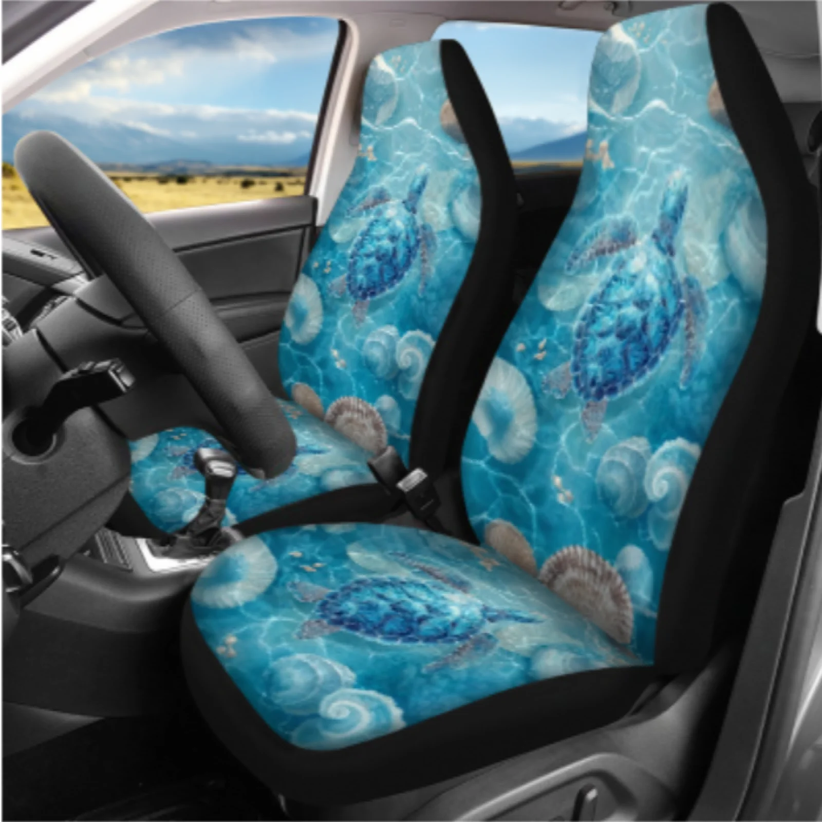 Coloranimal Turtle 14 Pack Auto Seat Covers Elastic Comfortable Automobile Seat Covers Suitable for Cars Hunting