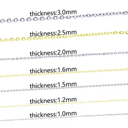 1-3mm Stainless Steel Chain Necklace For Women Men DIY Jewelry Making 40-90cm Long Chains Around Neck Chains