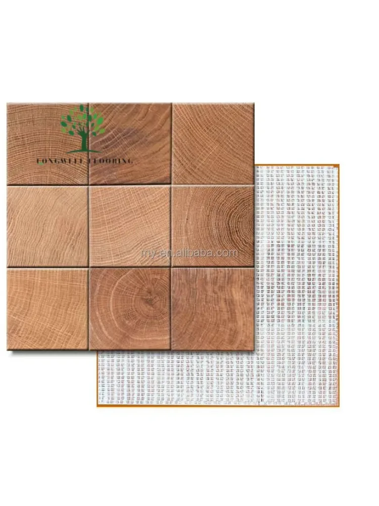 Customized version of solid wood square parquet, annual ring texture floor