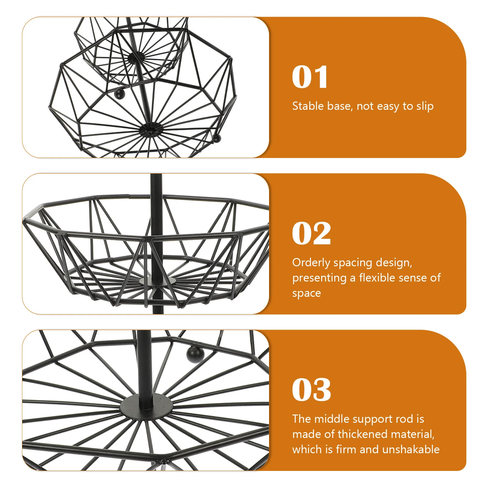 

Железная корзина с фруктами, 3-х уровневый многофункциональный поднос для хранения кухонной стойки, корзина с фруктами, десерта, фруктов для кухонной стойки