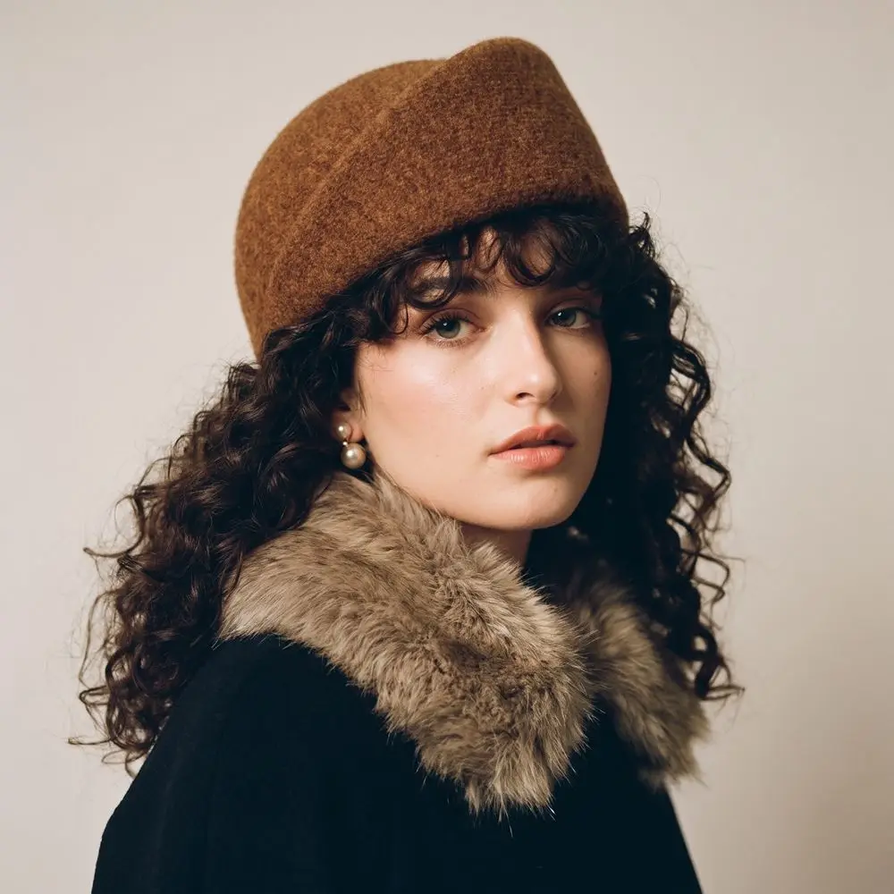 Fashion French Style Pillbox Hat Fedoras Elegant Beret Hat Air Hostess Solid Color Medicine Box Hat Performances