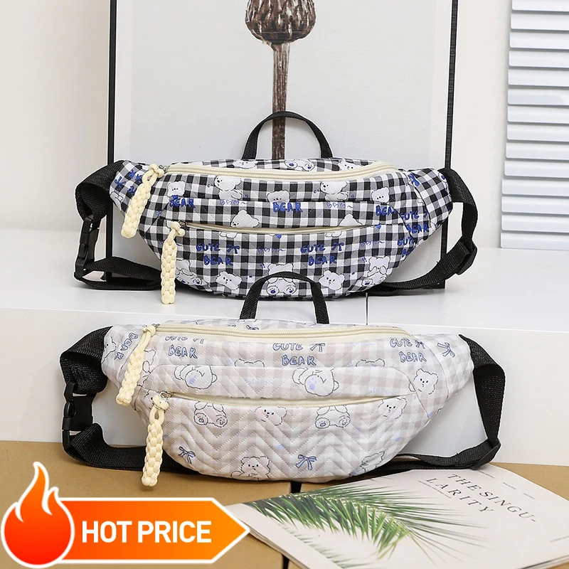 

Large capacity nylon printed waist bag, multifunctional outdoor sports crossbody bag, single shoulder chest bag