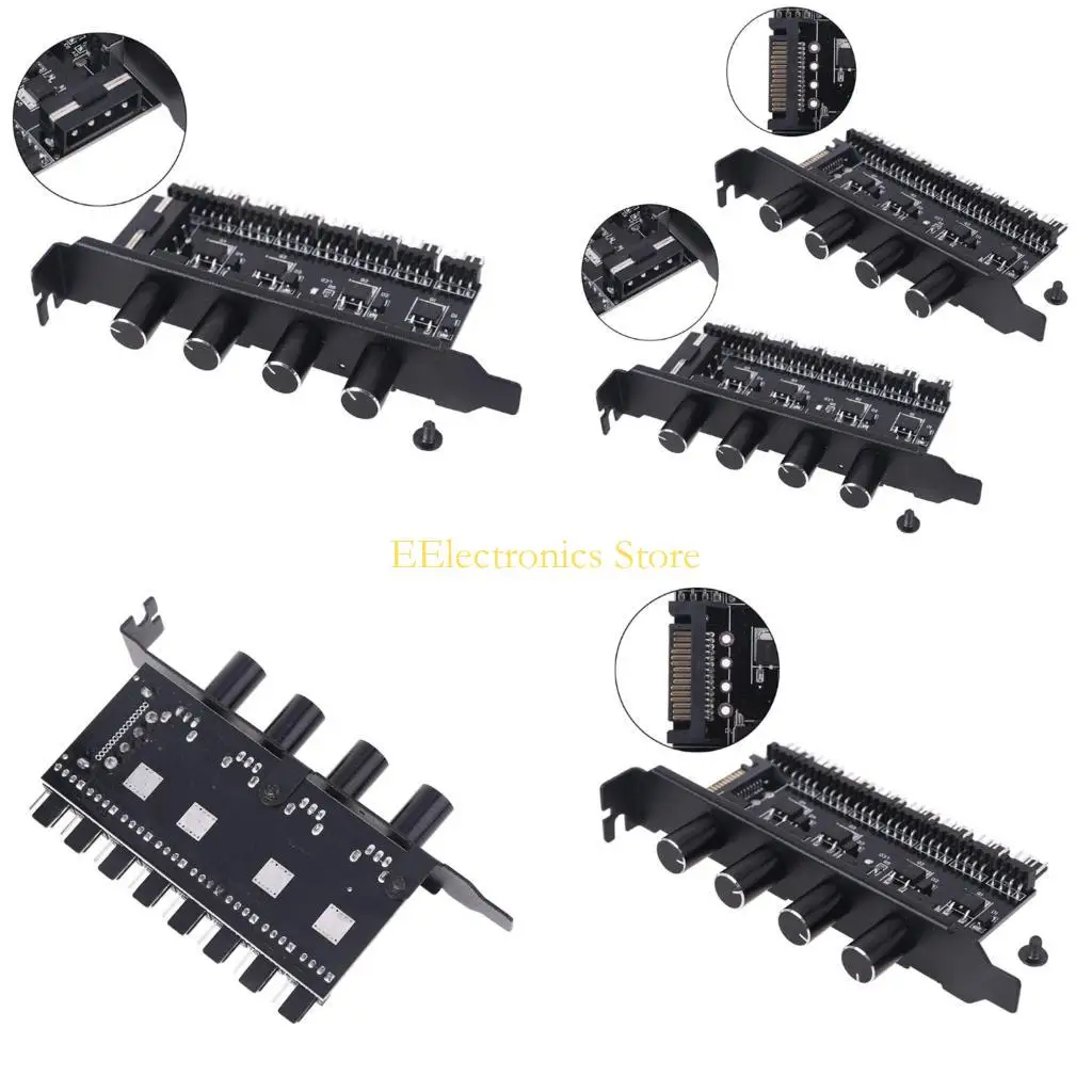 

B03C 3 -контактный 4 -контактный адаптер вентилятор PWM ПК шасси охлаждающий вентилятор вентилятор 8 Way Splitter 12V контроллер