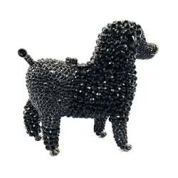 Poodles di lusso Designer Borse da sera con pochette in cristallo animale Bella borsa da sposa con cane dorato Borsa da donna con pochette da giorno SM97