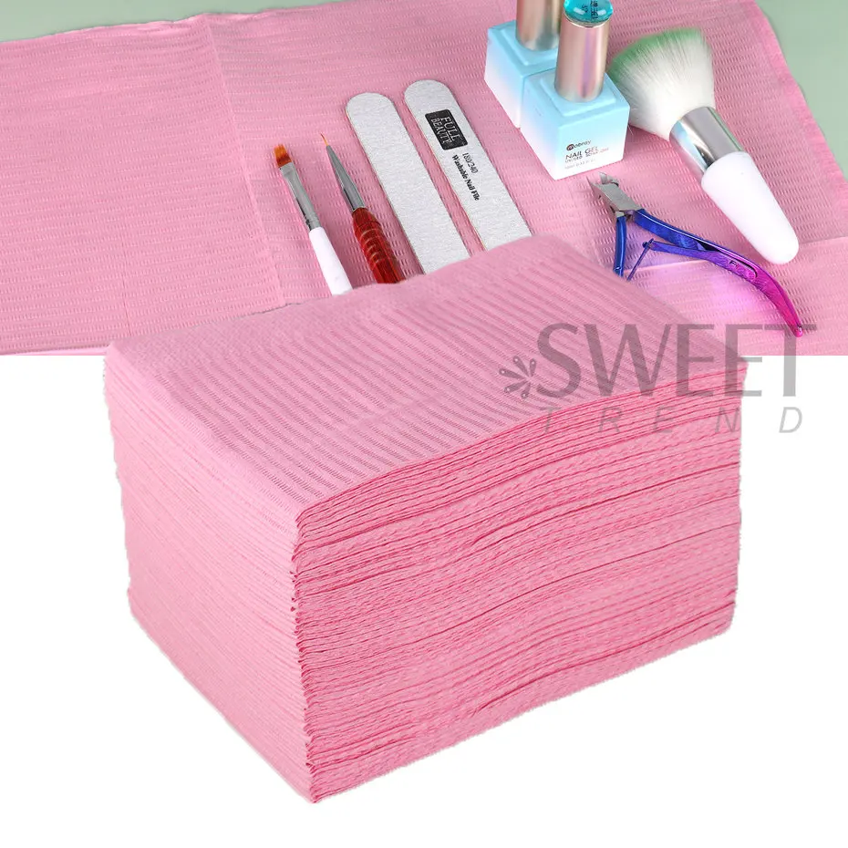 Alfombrilla desechable impermeable para mesa de uñas, almohadilla de protección plegable, herramienta de práctica de limpieza, papel de mano, accesorios de manicura, JIS123, 50 unidades