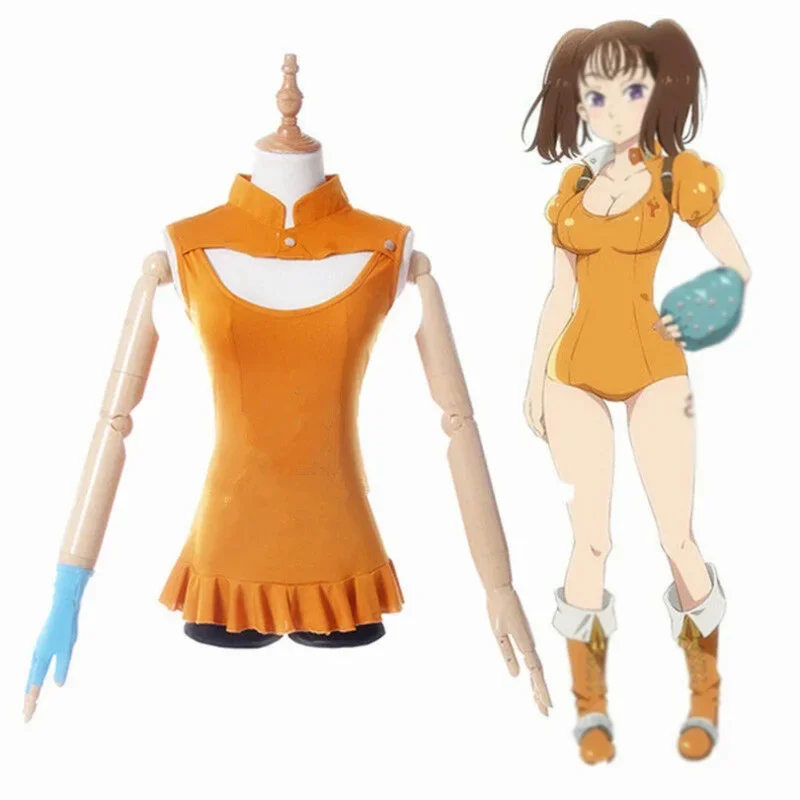 2025 New The Seven Deadly Sins Imashime no Fukkatsu Diane Serpent's Sin of Envy Women Top Shorts Set Cosplay Costume Swim wat156