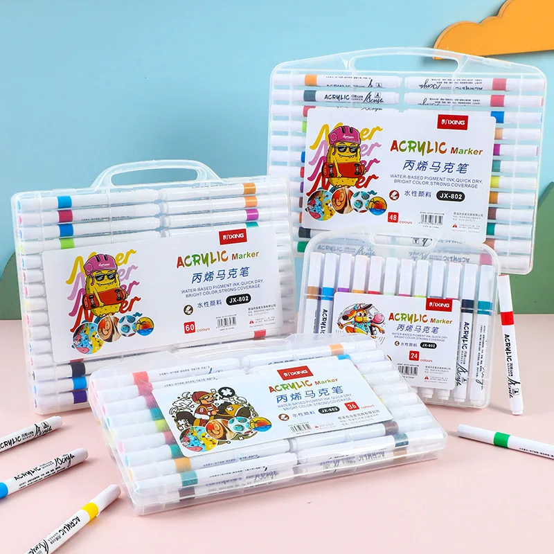 

Набор акриловых маркеров 12-60 цветов, ручки для акриловых красок, акриловые ручки, маркеры, ручки, поделки своими руками, подарки для подростков, детей-художников