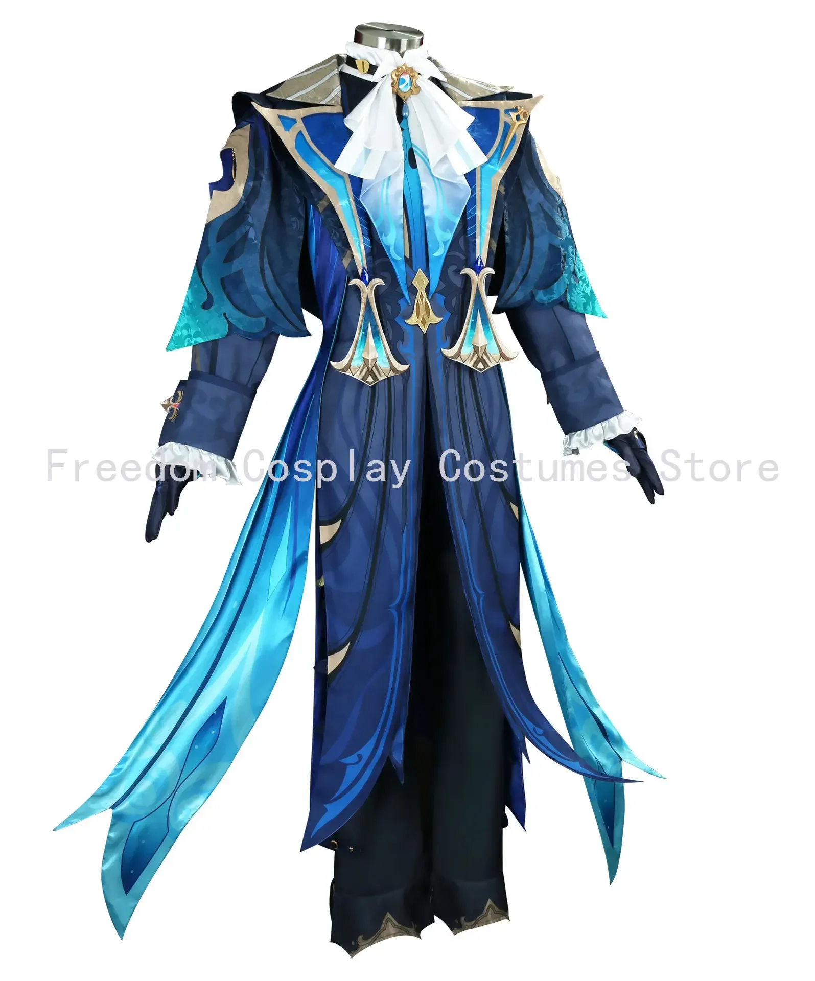 Neuvillette Gioco Cosplay Genshinimpact Neuvillette Costume Cosplay parrucca Fontaine Capo Giustizia Anime Uniforme Costume di Halloween