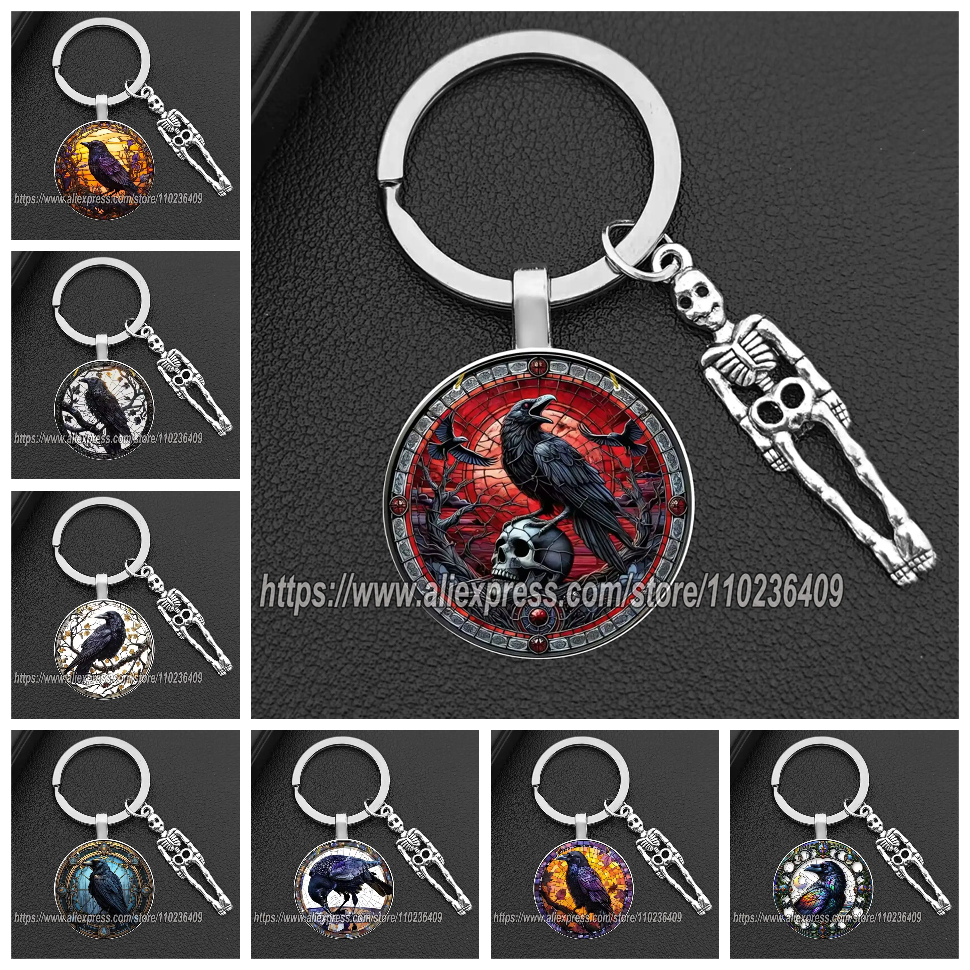 Gothic Skull Ring - Skull Keychains, Gothic Jewelry, Crow Key