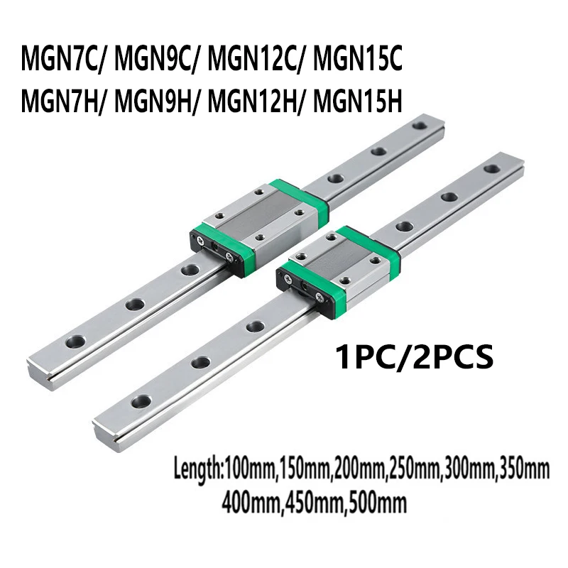 1 Linear Guide+1 Carriage 3D Printer Part MGN7C MGN9C MGN12H MGN15C Miniature Linear Rail Slide MGN7H MGN12C MGN9H 100mm-550mm