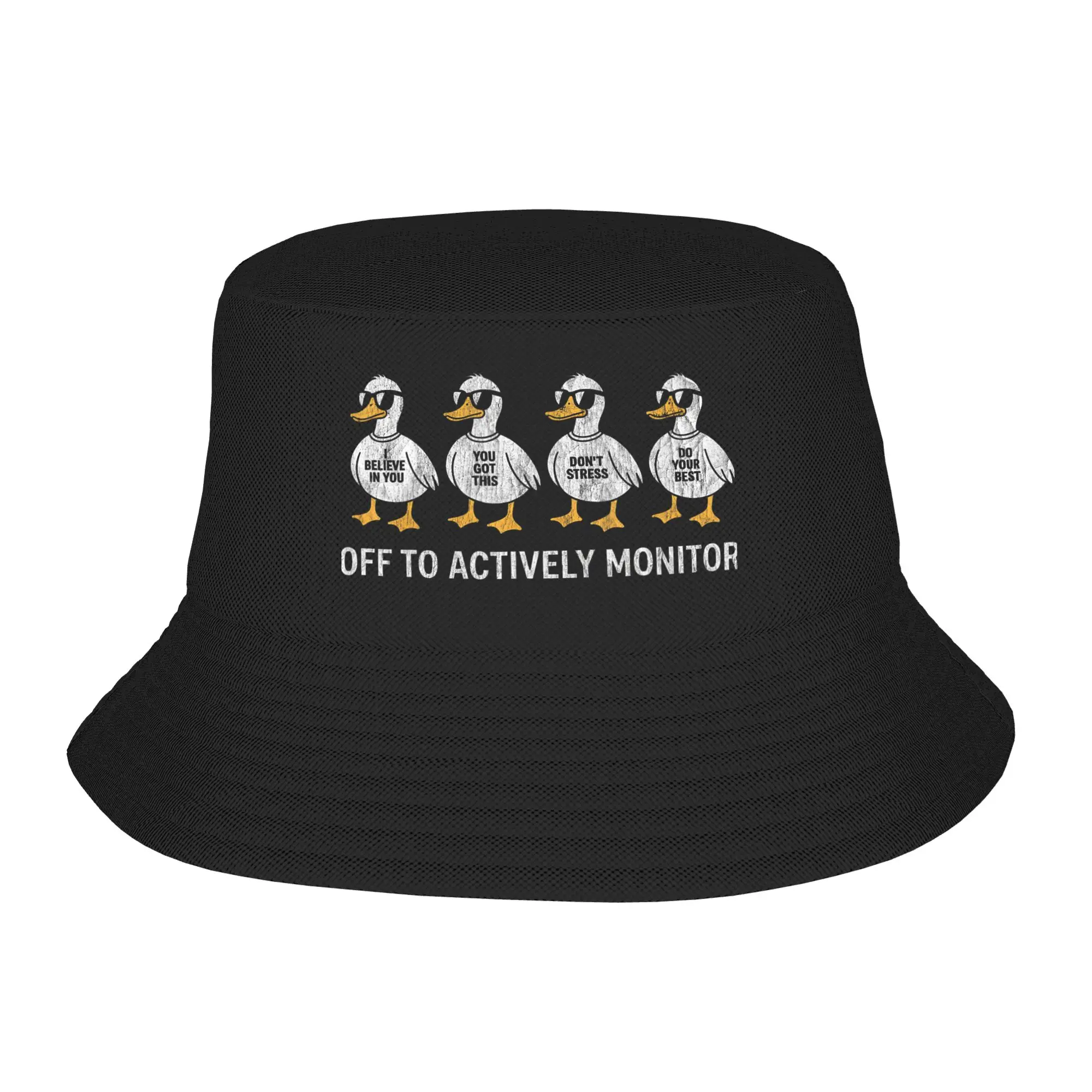 Off to Actively Monitor Teacher Testing Day Raccoon Meme Bucket Hat  Fisherman Hats Korean Hunting Caps  Style Design Visor Hats