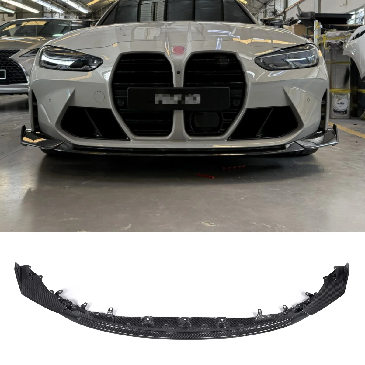 

CS Style Dry Carbon Fiber Front Bumper Lip for BMW M3 G80 4-door/M4 G82 G83 2-door 2021+ Body Kit Front Lip
