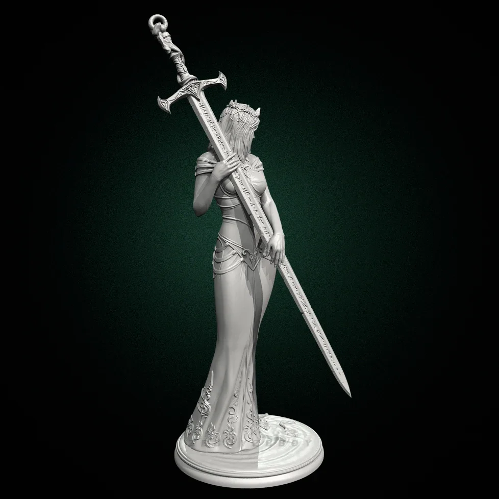 Kits de modèles en résine, hauteurs globales 50mm 75mm 90mm 125mm, figurine beauté incolore et auto-assemblée (impression 3D) TD-7413/3D