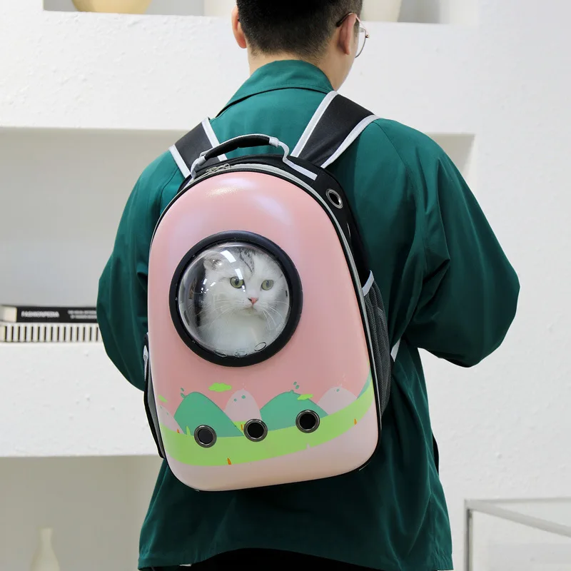 

Прозрачная переноска-сумка Bapa New Double Shoulder Spacecrt для животных, портативная, для прогулок на улице, для котят и собак