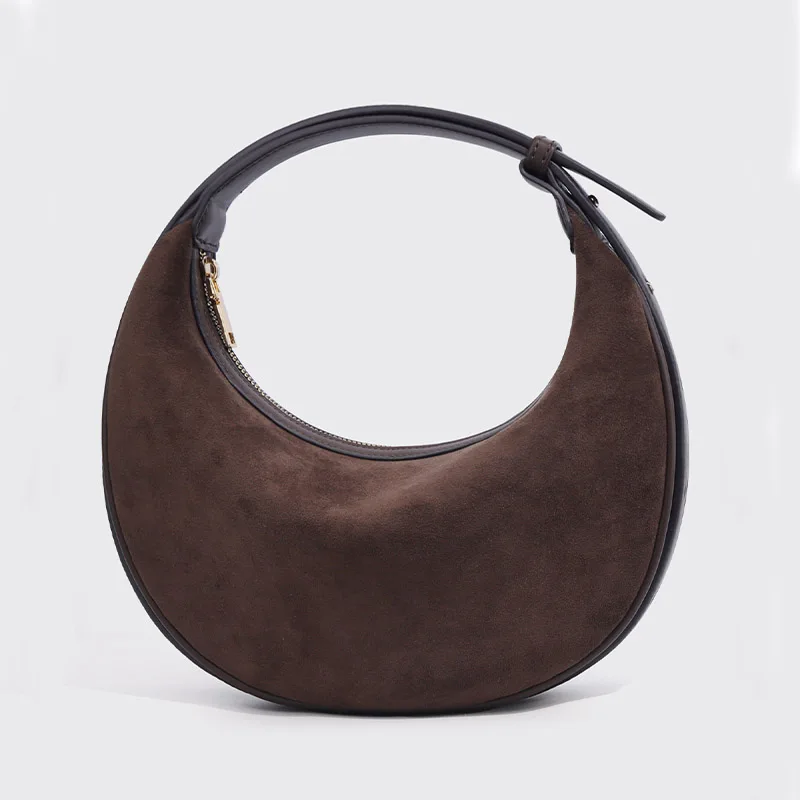 

Adjustable Velvet Half-Moon Bag 2026 Trendy Crossbody Shoulder Dumpling Crescent Bag Portable New Style