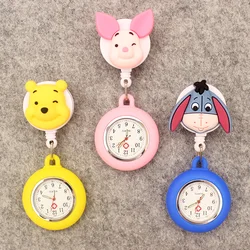 Cartoon Doctor Nurse Style Funny Donkey Pig Pocket Watch Retractable And With Clip For Men And Women