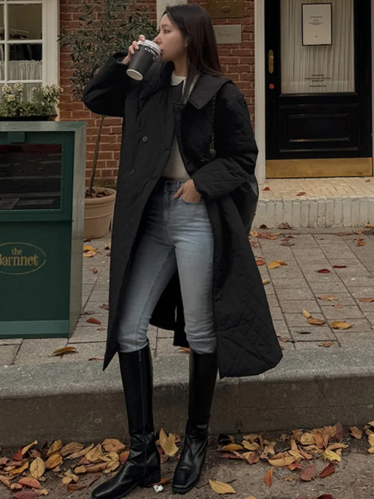 

Женское шикарное зимнее пальто с двумя рядами пуговиц, теплый дизайн с бриллиантами, модная верхняя одежда, длинная све, обычная длина, весенняя осень...