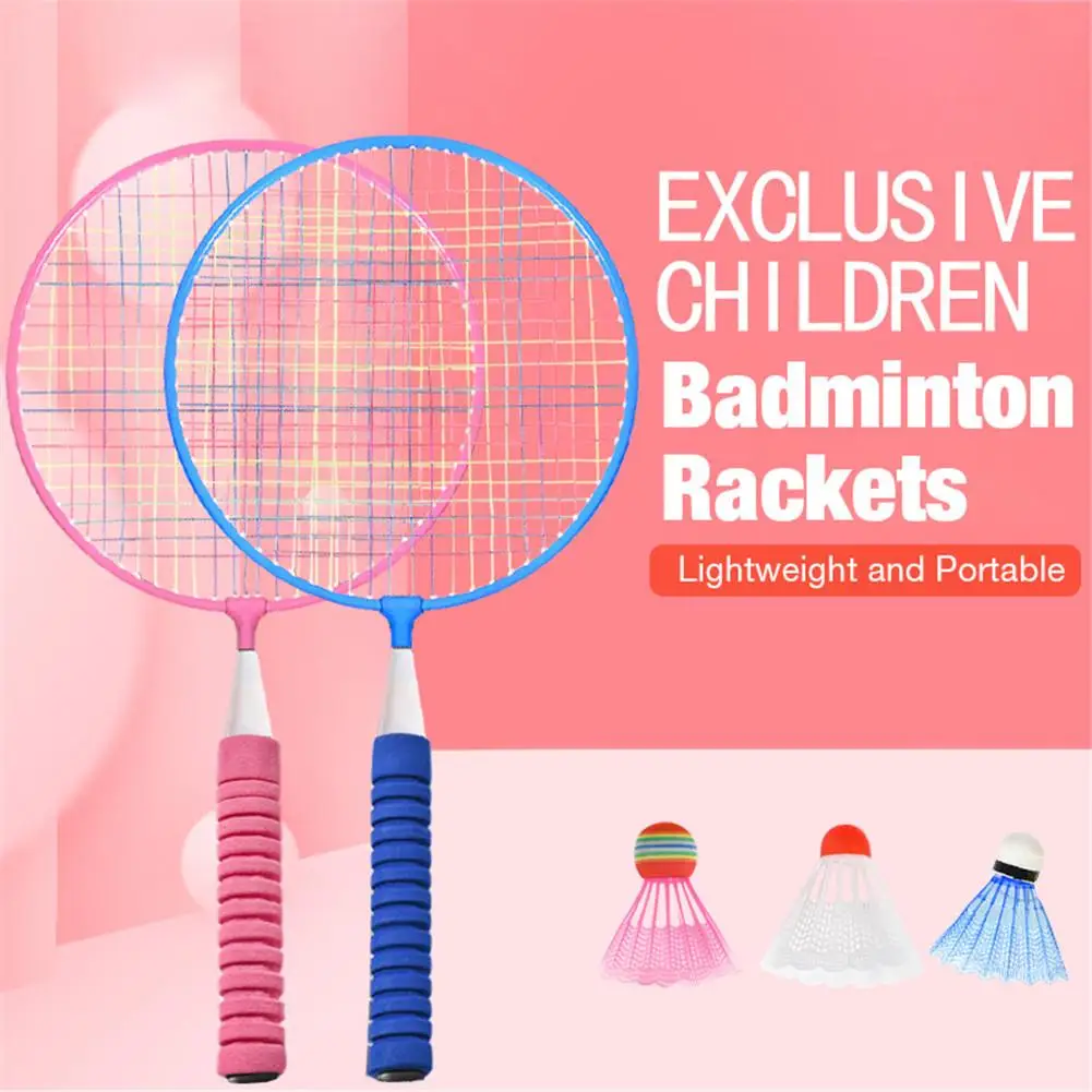 

Kids Outdoor Badminton Rackets Set with Soft Grip Oversize & Lightweight Shuttlecocks Racquet For Children 2 Player