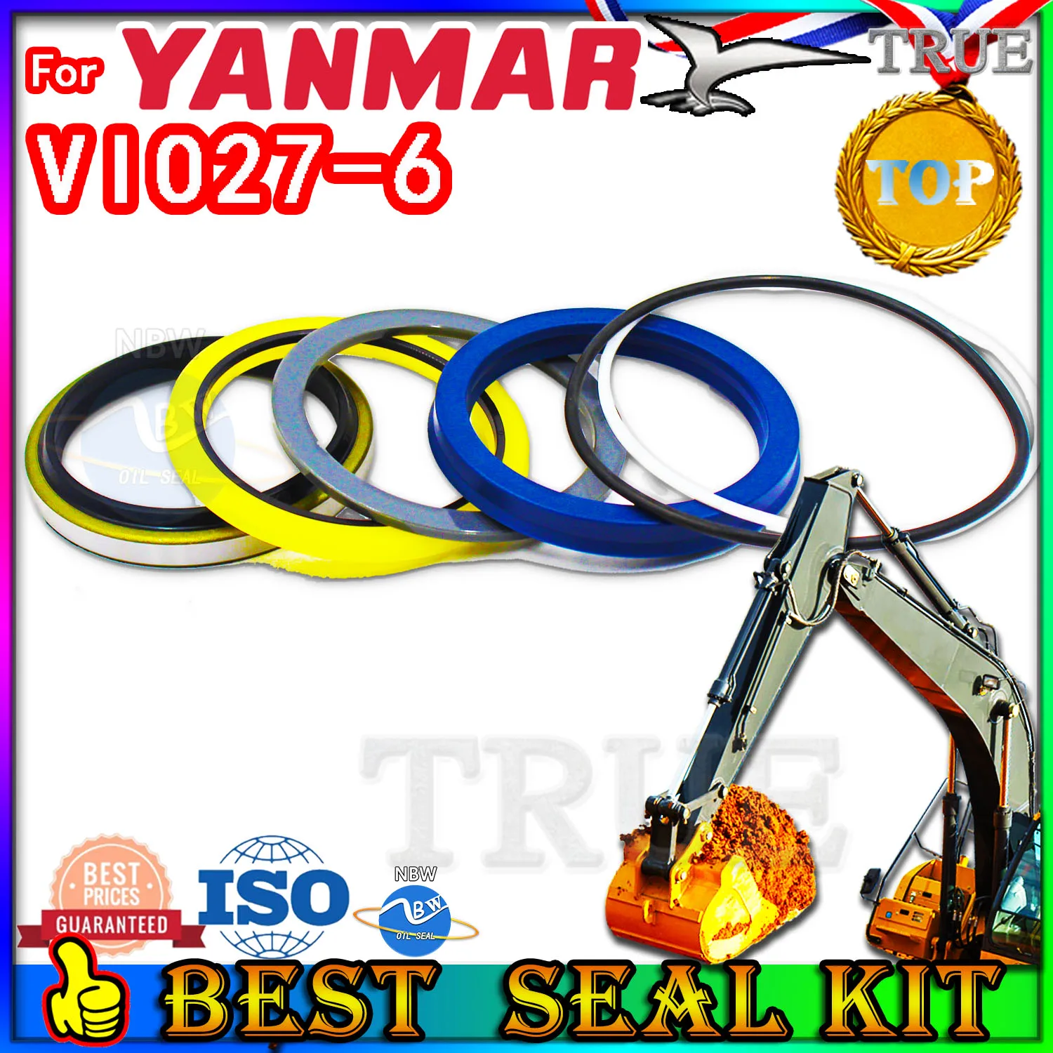 

For Yanmar VIO27-6 Oil Seal Repair Kit Boom Arm Bucket Excavator Hydraulic Cylinder VIO27 6 MOTOR Piston Rod Shaft Replacement