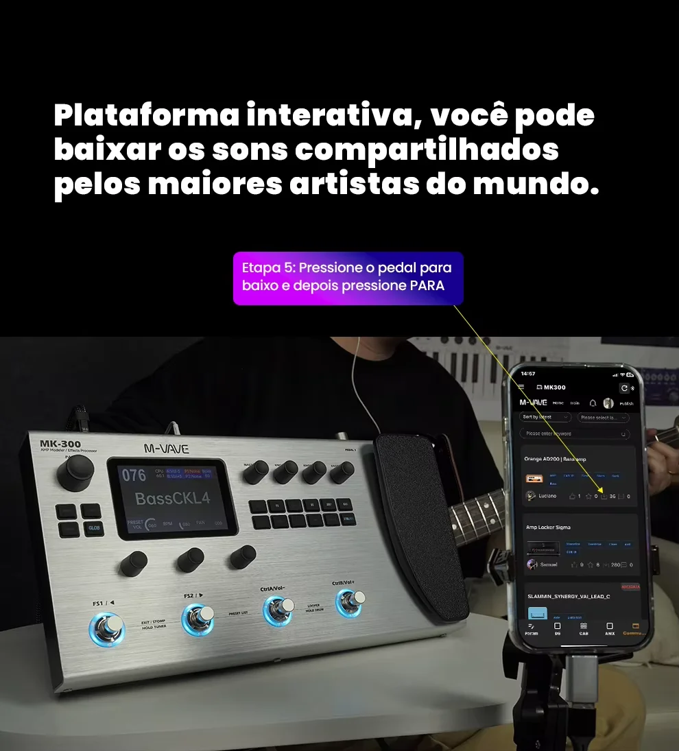 معالج جيتار متعدد التأثيرات M-VAVE MK-300 |   ANN النمذجة العصبية 120AMP/360FX |   10h 150s ستيريو لوبر 128 طبل ميدي داو