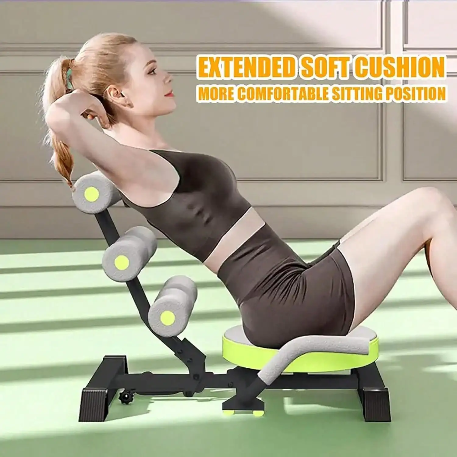 GCCSJ Sit-Up Bench,Foldable Sit-Up Bench - Portable Ab Machine For Home Core Workouts | Adjustable Exercise Equipment For Crunches, Leg Raises & Full-Body Toning | Compact Home Gym Gear For Women's Fitness - Abdomen, Thighs & Glutes