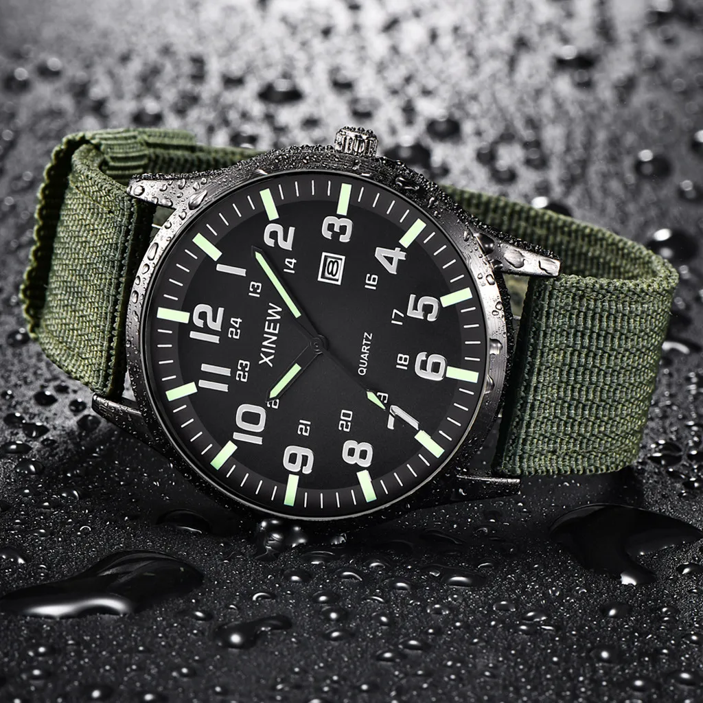 Menโs Nylon Strap Military Watch High Quality Luminous Quartz Army Watch Men Sports Casual Wristwatches For Men Boy Reloj Hombre