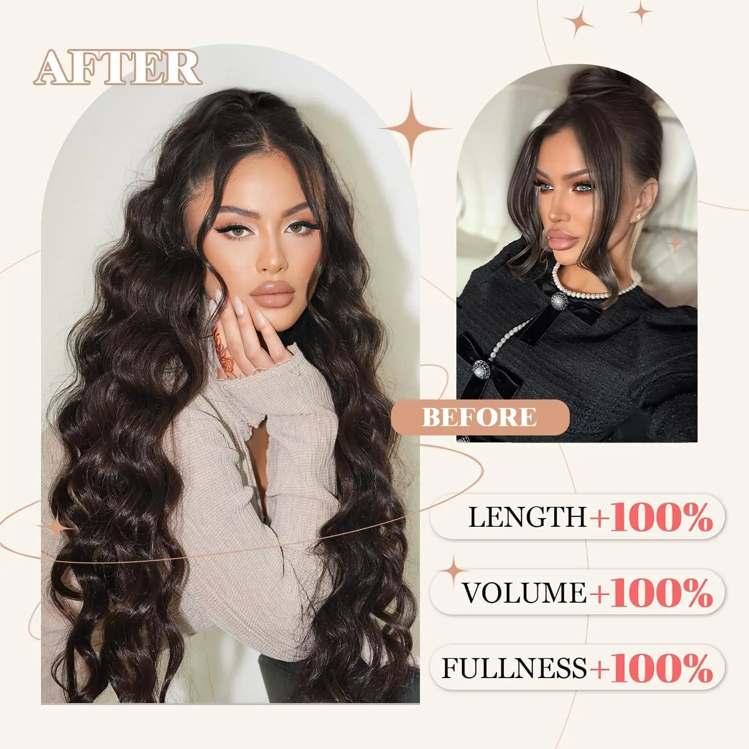 18/26/30 Inch Long Wavy Drawstring Ponytail for Women  Brown Pony Tail Hair Extension Synthetic Ponytail Hairpiece for Daily