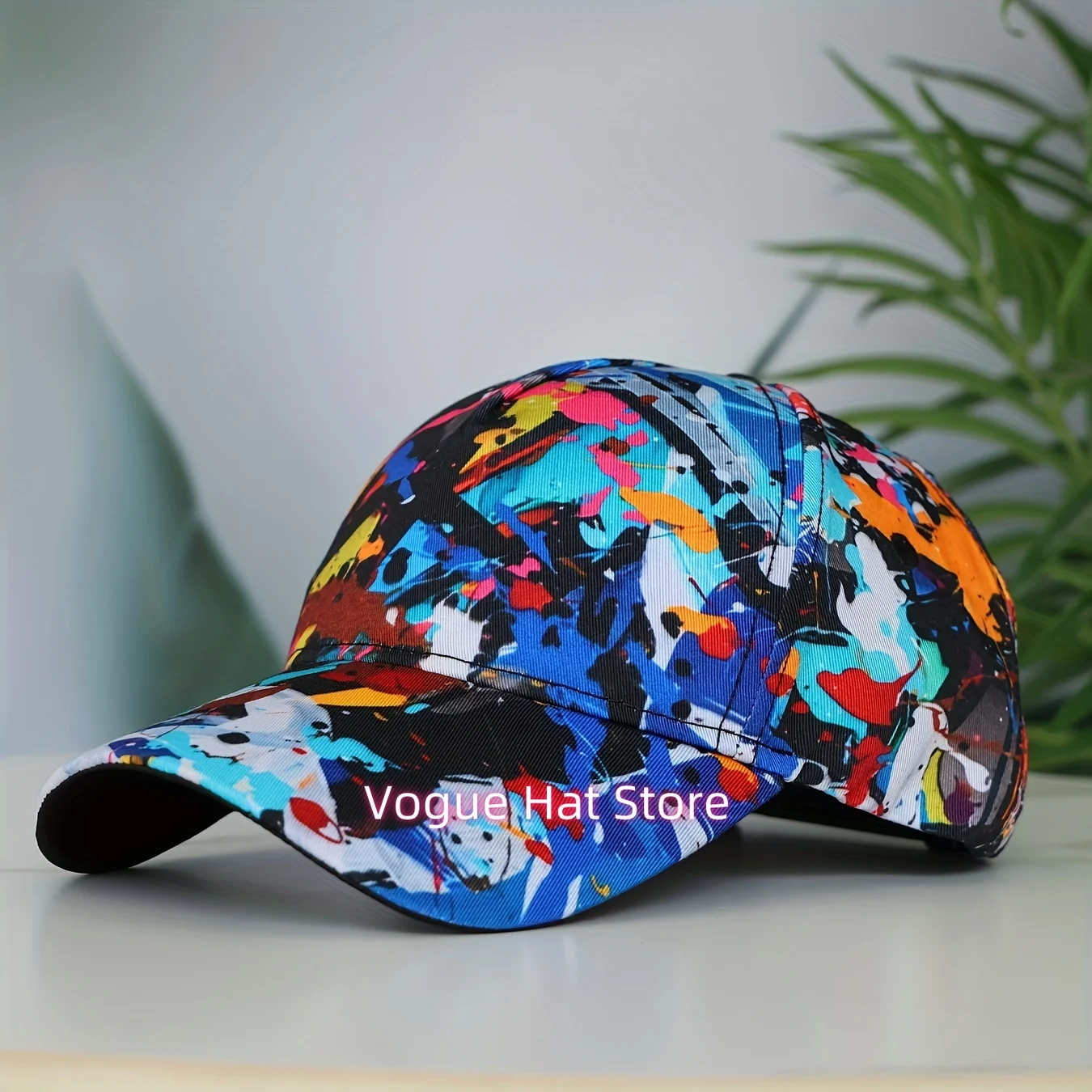 One Colorful Graffiti Hip-Hop Baseball Cap Made of Soft, Featuring a Bold Print Suitable for Street Style Sports. Perfect for Ou