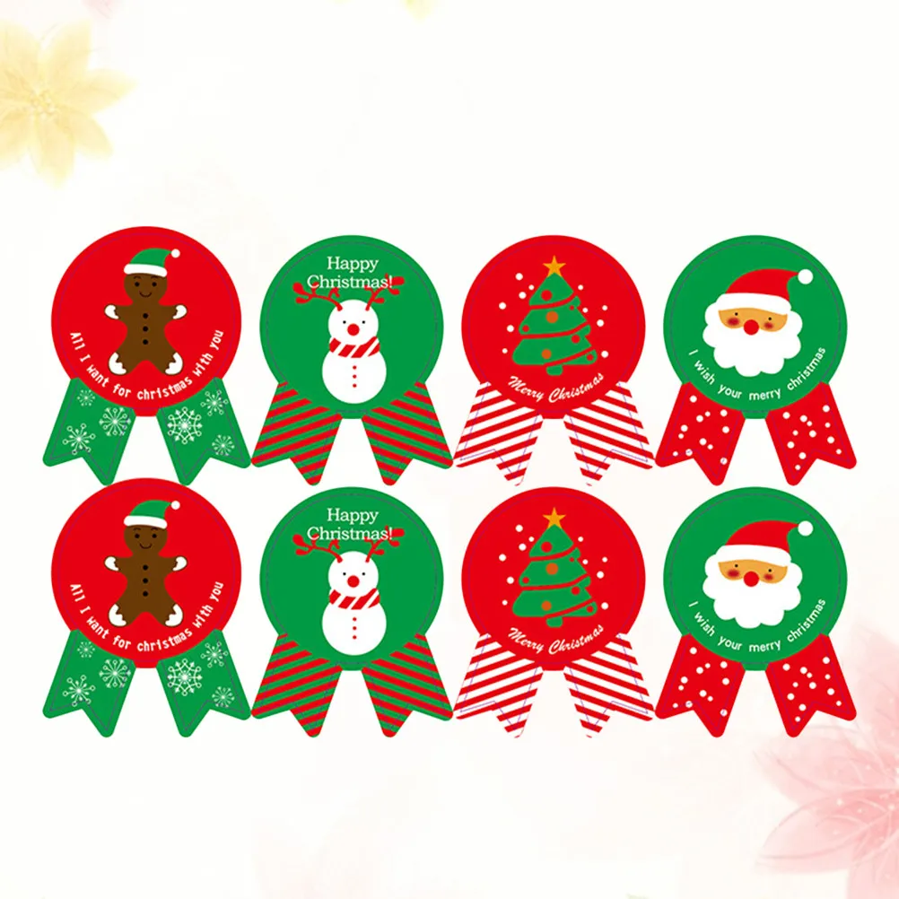 

320Pcs Christmas Food Sealing Stickers Self-Adhesive Festive Labels for Candy Bags Cookie Packaging Cake Boxes DIY Scrapbooking
