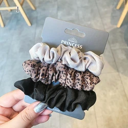 3Pcs/set Solid Silk Satin Scrunchies Women's Hair Accessories Ponytail Holder Hair Ties Elastic Hair Rubber Band Headwear Simple