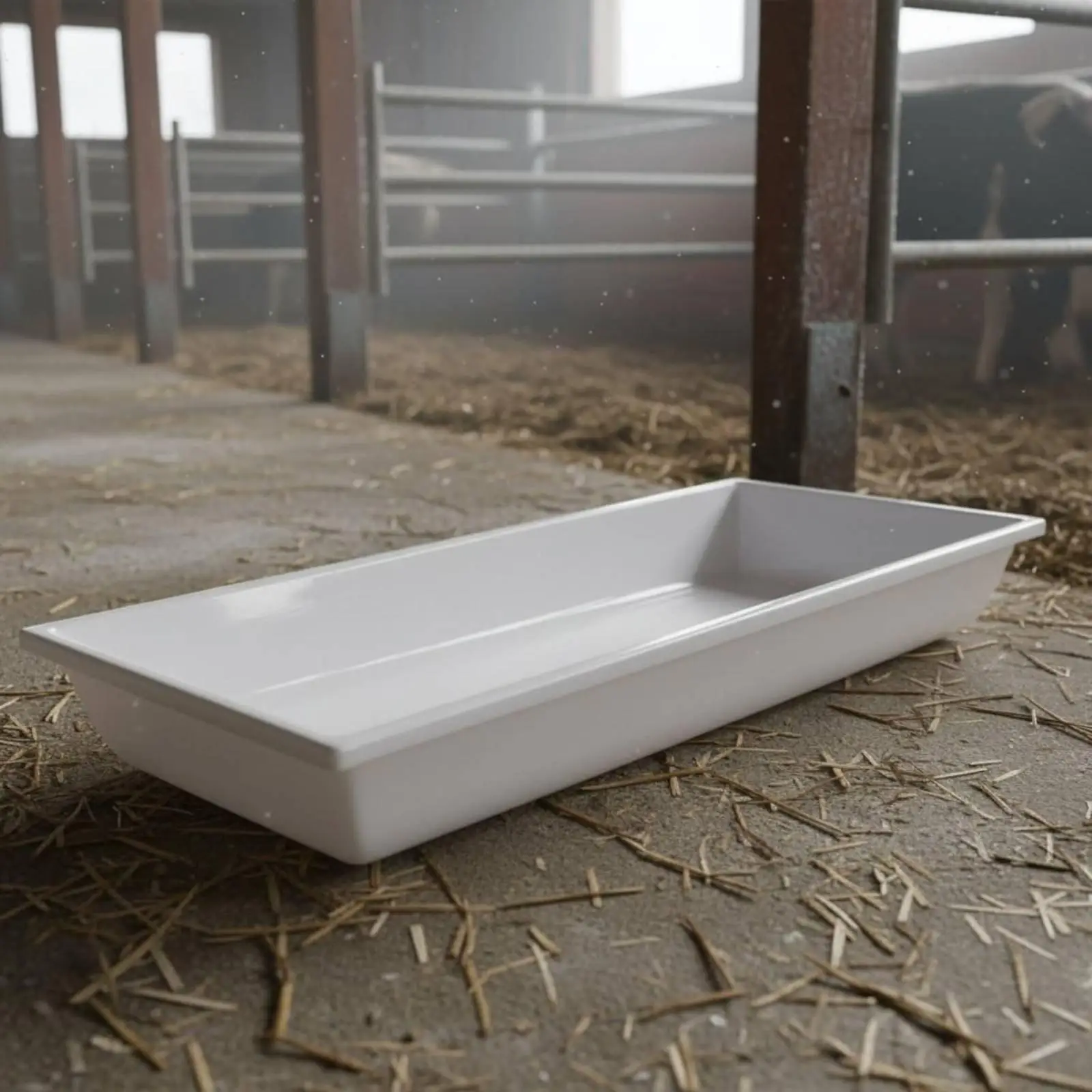 Cow and Sheep Feeding Trough Anti-Freeze Long Plastic Feed Bunk for Farm, Barn