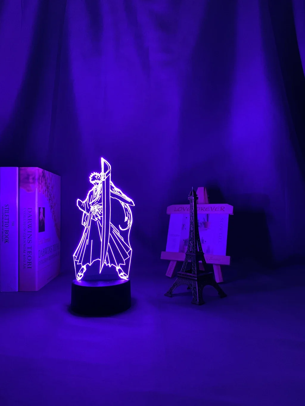 أنيمي بليتش ثلاثية الأبعاد مصباح Ichigo Kurosaki لديكور غرفة النوم ضوء الليل هدية عيد ميلاد باردة الاكريليك Led ضوء الليل التبييض #4