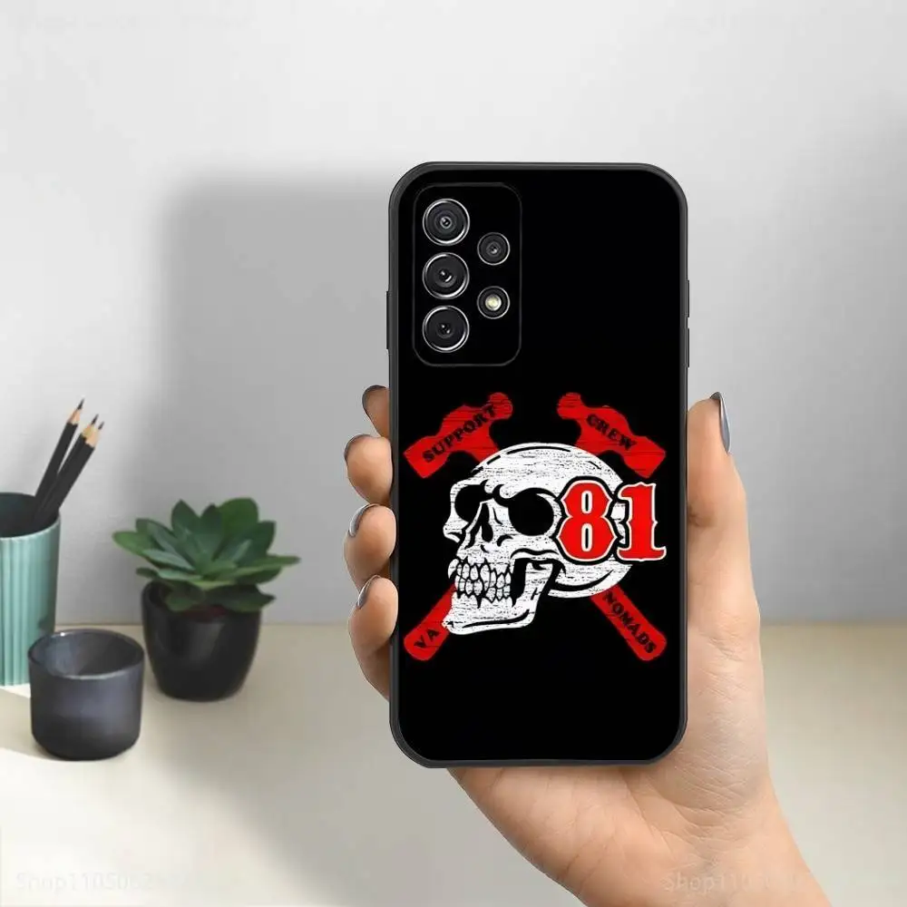 Etui na telefon Hells Angels Moto-81 Cool do Samsunga S25, S24, S23, S22, S21, S20, S10, Ultra, Plus, Lite, FE, miękki silikonowy czarny pokrowiec