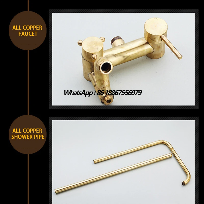 European Antique Shower Set All Copper Toilet Wall Mounted Shower