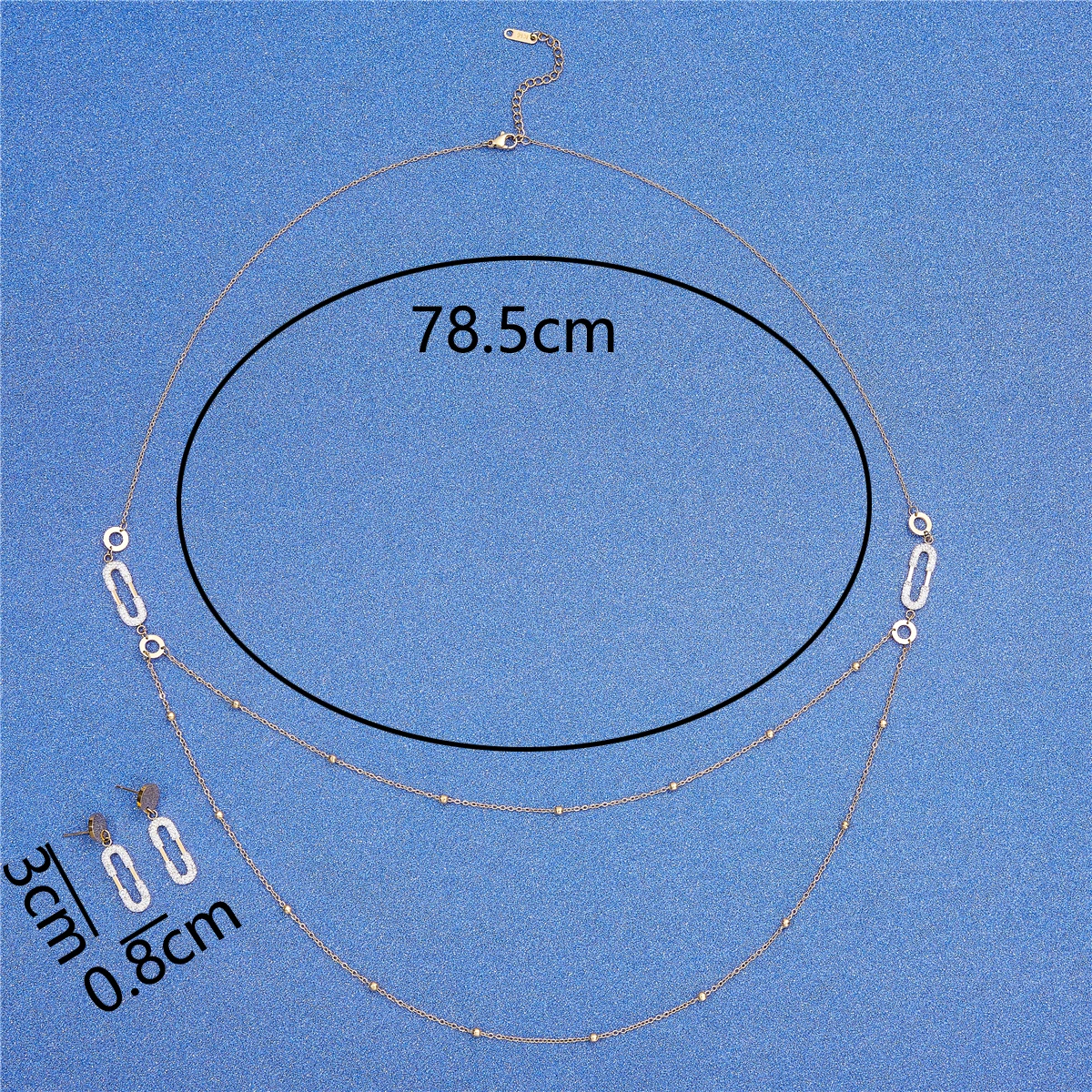 LUIZADA 2022 May hot selling accessories wedding jewelry set for women Coin Stainless steel with Metal pin Necklace Earrings